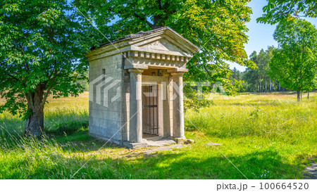 Chapel resembling an ancient temple on a field road east of Svor in the Lusatian Mountains, Czech Republic Chapel resembling an ancient temple on a field road east of Svor in the Lusatian Mountains, Czech Republic 100664520
