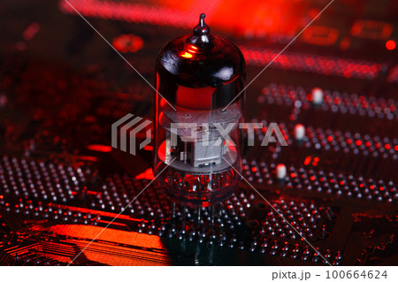 Electronic vacuum tube on circuit board 100664624