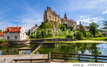 Sigmaringen Castle rises above Danube River, Baden-Wurttemberg, Germany. Sigmaringen Castle rises above Danube River, Baden-Wurttemberg, Germany. 100665191