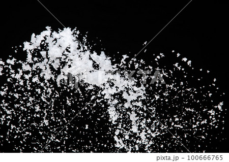 Photo image of falling down snow, heavy big small size snows. Freeze shot on black background isolated overlay. Fluffy White snowflakes splash cloud in mid air. Real Snow high speed shutter Photo image of falling down snow, heavy big small size snows. Freeze shot on black background isolated overlay. Fluffy White snowflakes splash cloud in mid air. Real Snow high speed shutter 100666765