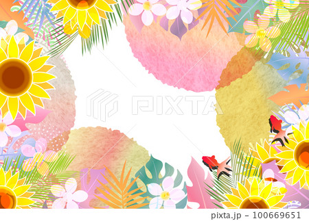 暑中見舞い ひまわり 夏 背景 暑中見舞い ひまわり 夏 背景 100669651