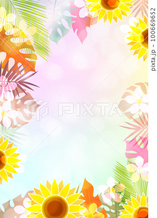 暑中見舞い ひまわり 夏 背景 暑中見舞い ひまわり 夏 背景 100669652