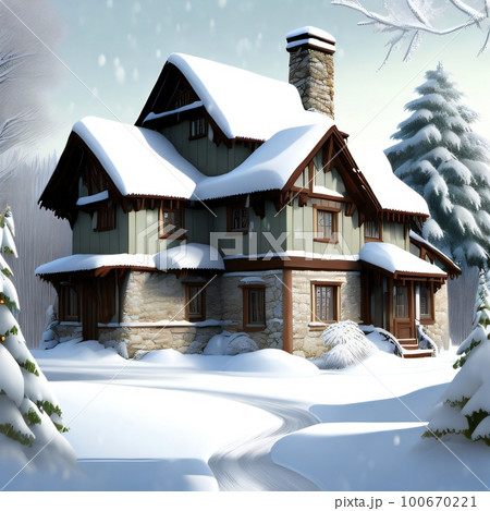 Winter in the village 100670221