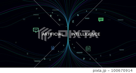 Abstract artificial intelligence. Virtual concept. Machine learning technology concept. 100670914