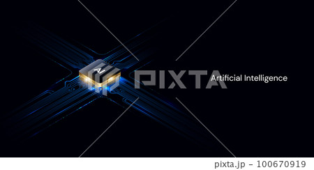 Abstract artificial intelligence. Virtual concept. Machine learning technology concept. 100670919