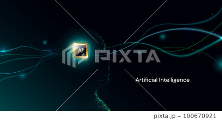 Abstract artificial intelligence. Virtual concept. Machine learning technology concept. 100670921