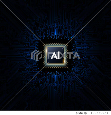 Abstract artificial intelligence. Virtual concept. Machine learning technology concept. 100670924