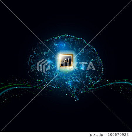 Abstract artificial intelligence. Virtual concept. Machine learning technology concept. 100670928