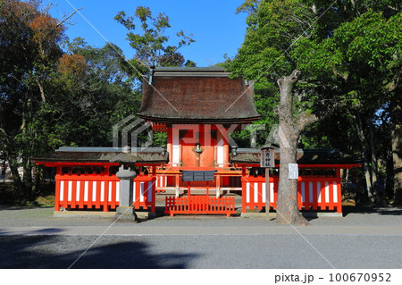 【大分県】晴天の宇佐神宮の黒男神社 100670952