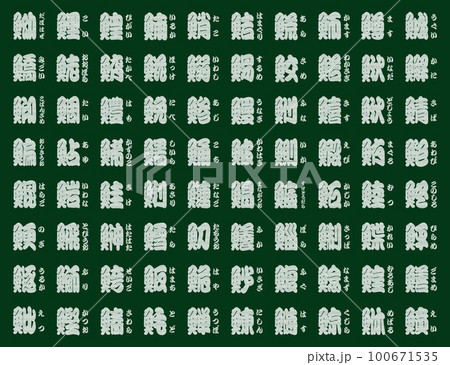 魚辺 漢字 黒板 100671535