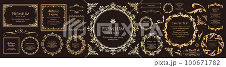 Fashionable frame. Design template. A set of gorge 100671782