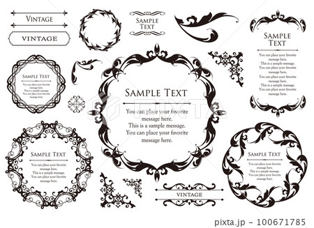 Fashionable frame. Design template. A set of gorge 100671785