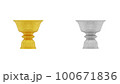 element of gold and silver pedestal tray with thai culture pattern. thailand travel. 100671836