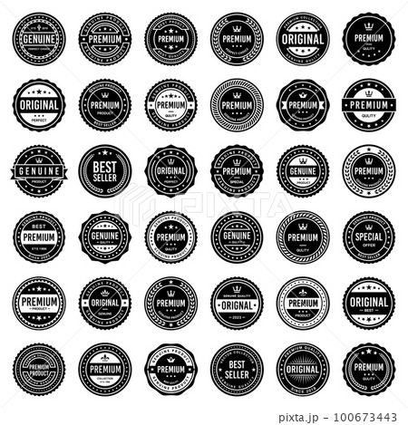 Classic Vintage Retro Premium Vector Badge, Emblem, Logo, Label, Sticker, Stamp, Symbol, Seal, Banner Frame Collection Set Classic Vintage Retro Premium Vector Badge, Emblem, Logo, Label, Sticker, Stamp, Symbol, Seal, Banner Frame Collection Set 100673443