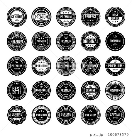 Classic Vintage Retro Premium Vector Badge, Emblem, Logo, Label, Sticker, Stamp, Symbol, Seal, Banner Frame Collection Set Classic Vintage Retro Premium Vector Badge, Emblem, Logo, Label, Sticker, Stamp, Symbol, Seal, Banner Frame Collection Set 100673579