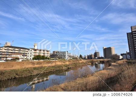 《愛知県》名古屋都市風景 天白区天白川緑地 《愛知県》名古屋都市風景 天白区天白川緑地 100674026