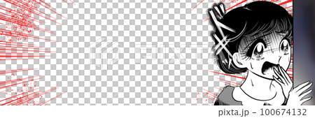 事件現場を目撃し顔面蒼白パニックに陥る黒髪美少女の日本の70年代風少女漫画ワイドサイズイラスト 事件現場を目撃し顔面蒼白パニックに陥る黒髪美少女の日本の70年代風少女漫画ワイドサイズイラスト 100674132