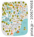 Cute town map for kids room. Landscape with lot details. Vector illustration 100674668