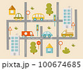 Cute town map for kids room. Landscape with lot details. Vector illustration 100674685