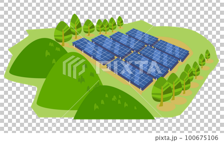 山坡上的太陽能電池板 山坡上的太陽能電池板 100675106