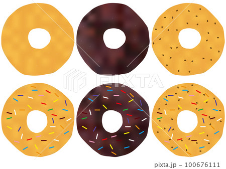 「ドーナツ6種」プレーン チョコレート チョコチップ 各カラフル 「ドーナツ6種」プレーン チョコレート チョコチップ 各カラフル 100676111