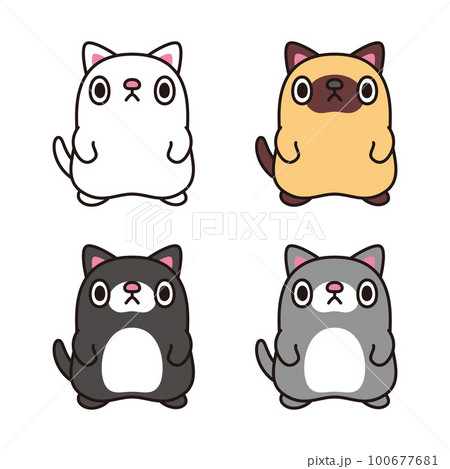 ねこ イラスト ゆるキャラ セット ねこ イラスト ゆるキャラ セット 100677681