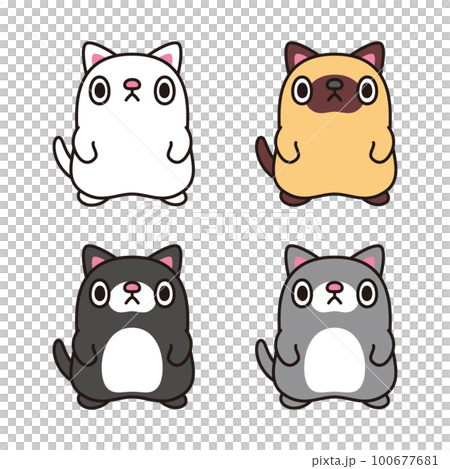 ねこ イラスト ゆるキャラ セット ねこ イラスト ゆるキャラ セット 100677681