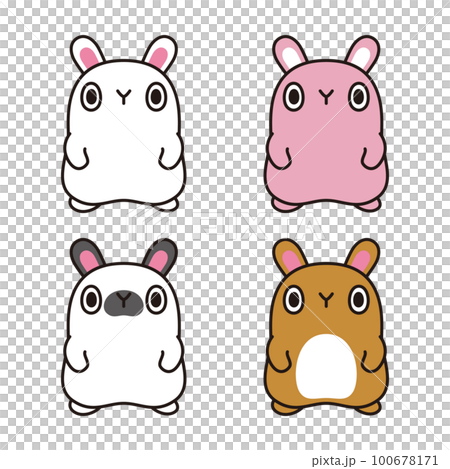 うさぎ イラスト ゆるキャラ セット うさぎ イラスト ゆるキャラ セット 100678171