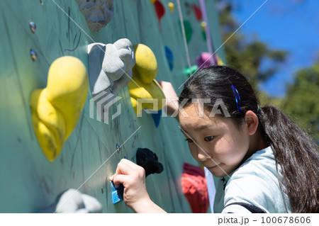 クライミングを楽しむ子供 クライミングを楽しむ子供 100678606