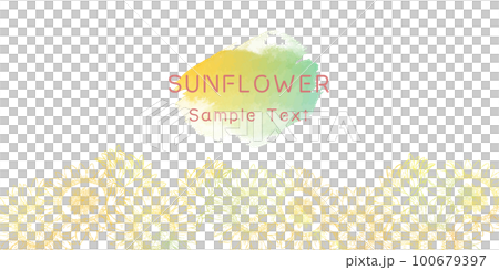 Colorful sunflower line drawing frame background illustration material Colorful sunflower line drawing frame background illustration material 100679397