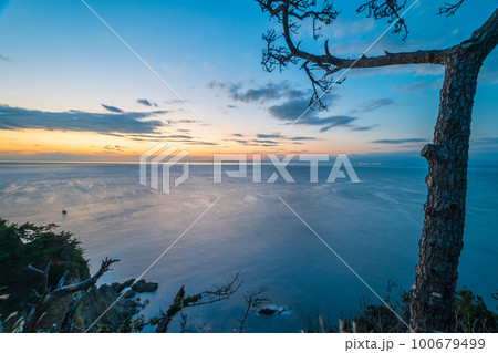 静岡県東伊豆　細野高原の海 100679499