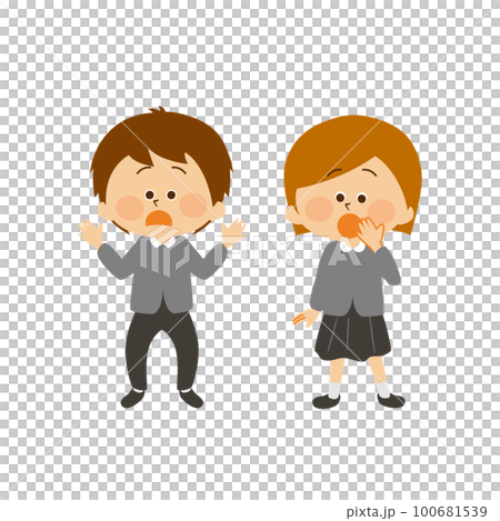 Illustration material of a surprised child 100681539