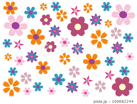 colorful spring flowers vector illustration 100682244