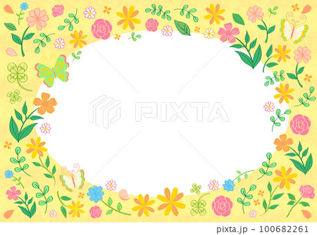 ボタニカルフレーム 花 植物 背景 ボタニカルフレーム 花 植物 背景 100682261