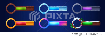 Vector game life progress bar, ui avatar frame Vector game life progress bar, ui avatar frame 100682435
