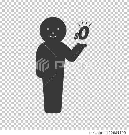 一個微笑的人拿著字母 $0 的圖標/象形圖 - 免費圖片 一個微笑的人拿著字母 $0 的圖標/象形圖 - 免費圖片 100684106