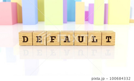 DEFAULTの文字が印字された木製ブロック 100684332