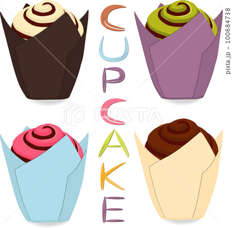 Various sweet tasty cupcake Various sweet tasty cupcake 100684738