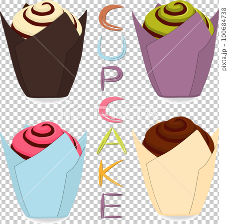 Various sweet tasty cupcake 100684738