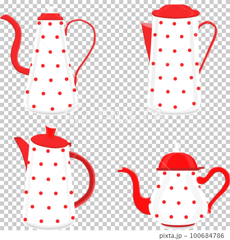 Set of beautiful glass teapots for liquid 100684786