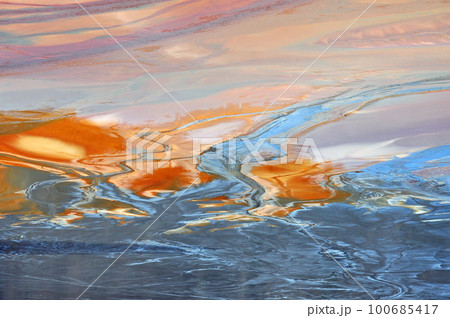 Pollution of a lake with contaminated water from a gold mine. 100685417