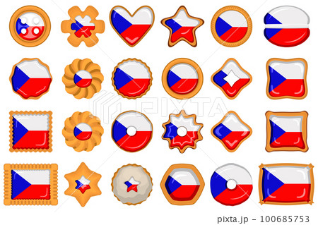 Homemade cookie with flag country Czech in tasty biscuit Homemade cookie with flag country Czech in tasty biscuit 100685753