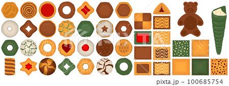 Big set homemade cookie different taste in pastry biscuit Big set homemade cookie different taste in pastry biscuit 100685754