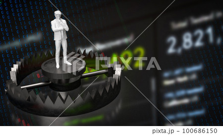 man on Bear Trap for Business concept 3d rendering 100686150