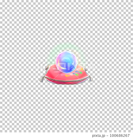 Crystal ball on a cushion Crystal ball fortune-telling 100686267