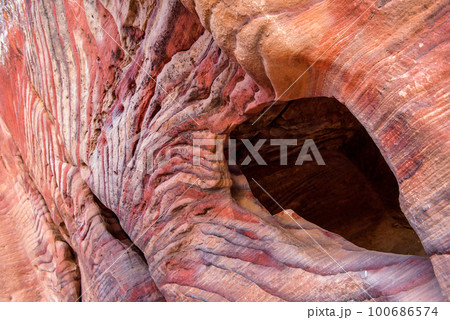 Inside underground royal tomb, Petra, Jordan Inside underground royal tomb, Petra, Jordan 100686574