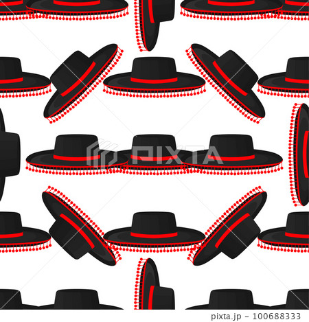 Pattern mexican hats sombrero, beautiful caps Pattern mexican hats sombrero, beautiful caps 100688333