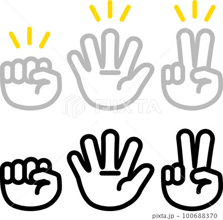 ジャンケンの手のアイコンセット 100688370