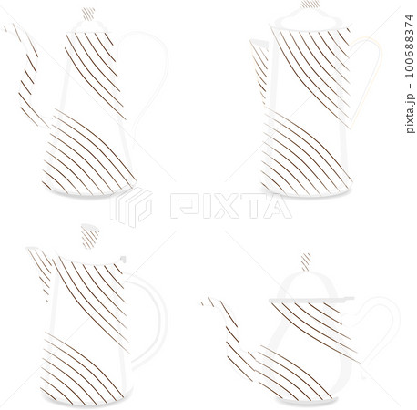 Set of beautiful glass teapots for liquid Set of beautiful glass teapots for liquid 100688374