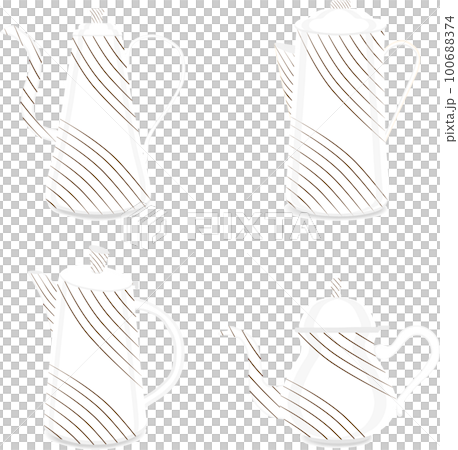 Set of beautiful glass teapots for liquid 100688374